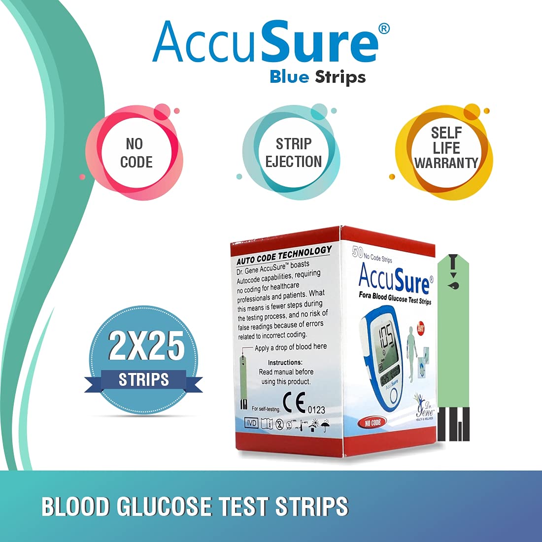 AccuSure Glucometer Test Strip (Only Strip) | Diabetes Monitoring Devices