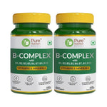 Pure Nutrition Vitamin B-Complex Tablets - 100% RDA for B Vitamins with B1, B2, B3, B5, B6, & B9| Boost immunity & support hair growth - 60 Veg Capsules