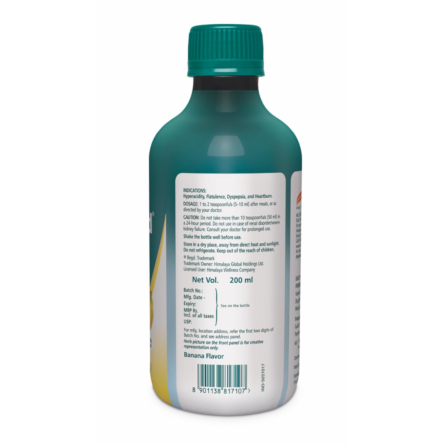 Himalaya Himcocid Sugar Free Suspension| Antacid Banana - 200ml