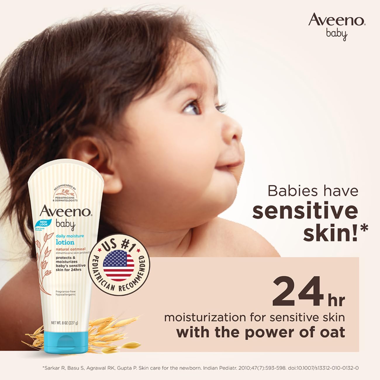 Aveeno Baby Daily Moisture Lotion with Natural Oatmeal - 227gm