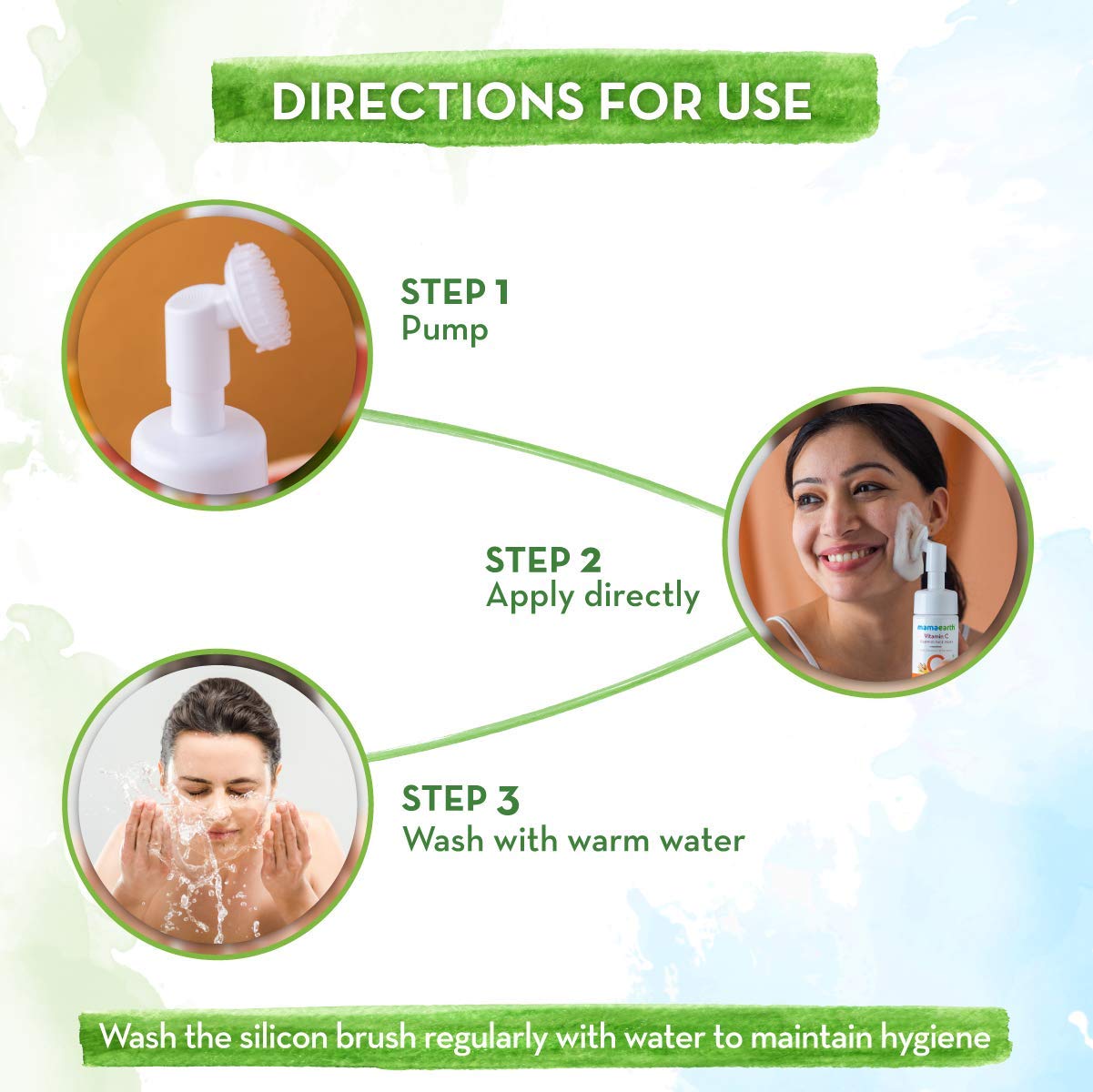 Mamaearth Vitamin C Face Wash with Turmeric & Foaming Silicone Cleanser Brush - 150ml