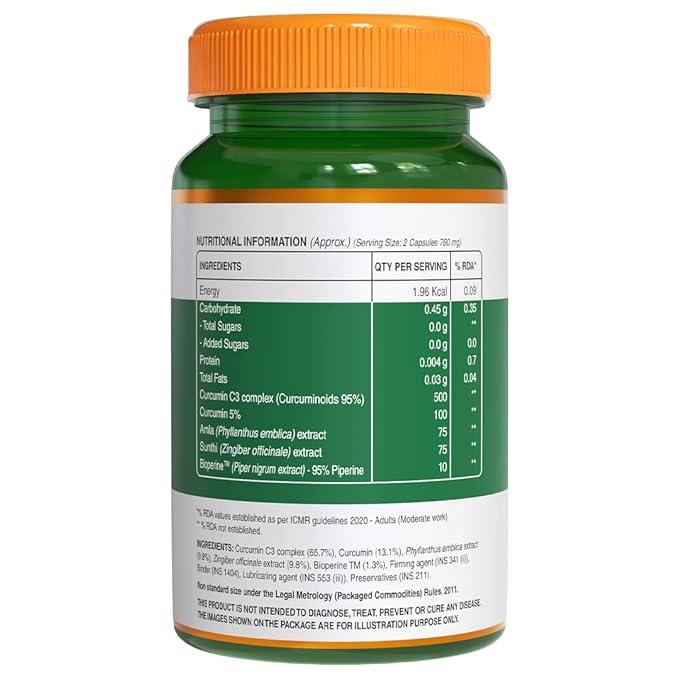 Pure Nutrition Curcumin with C3 Complex 760mg Veg Capsule - 60 Capsules