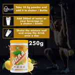 Pure Nutrition Sports BCAA supplement 2:1:1 (250g) | Lemon Orange Flavor with L-Glutamine, Grapeseed & Piperine, Sugar Free Amino Acid Supplement, Workout Muscle Recovery Drink for Muscle Growth, 23 Servings
