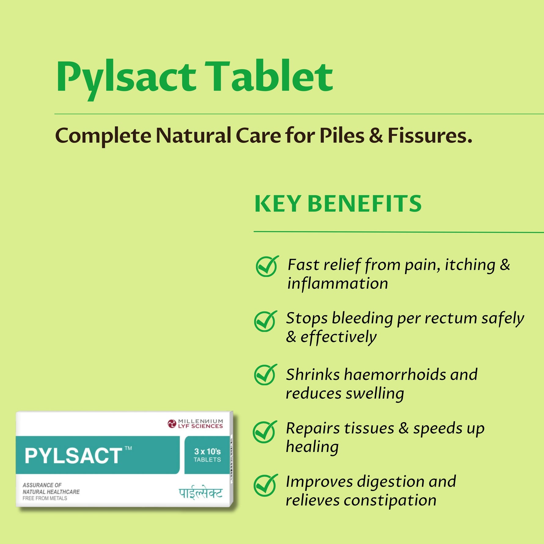 Millennium Herbal Care Pylsact Tablet - 120 Tablets