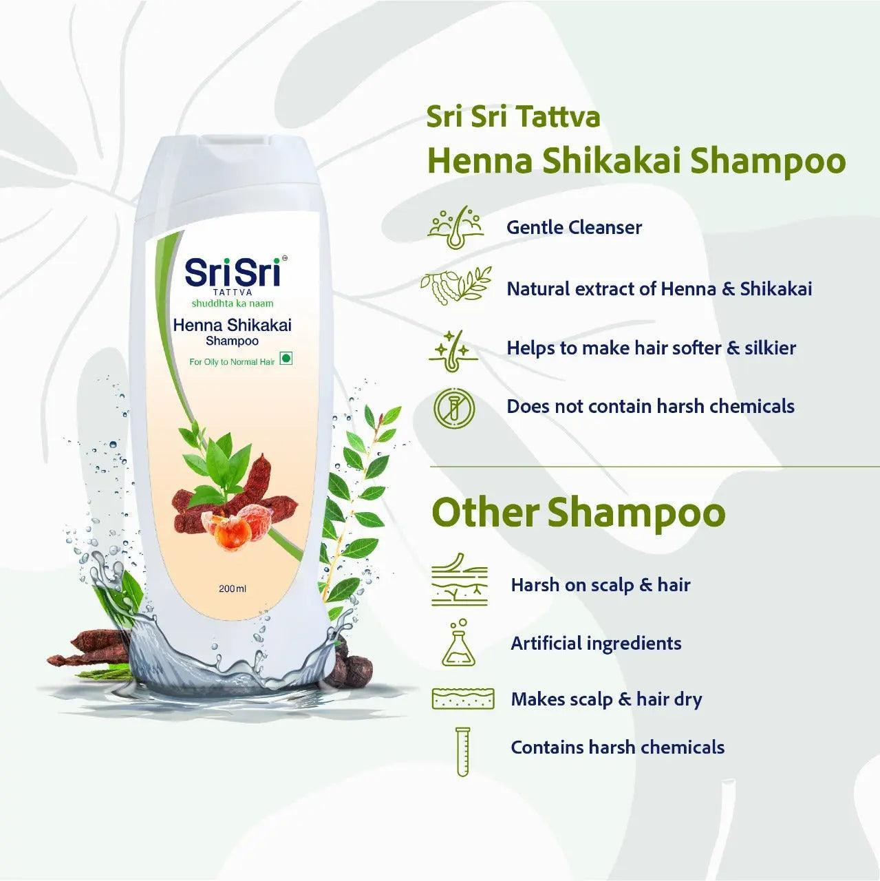 Sri Sri Tattva Henna Shikakai Shampoo - Pack of 2