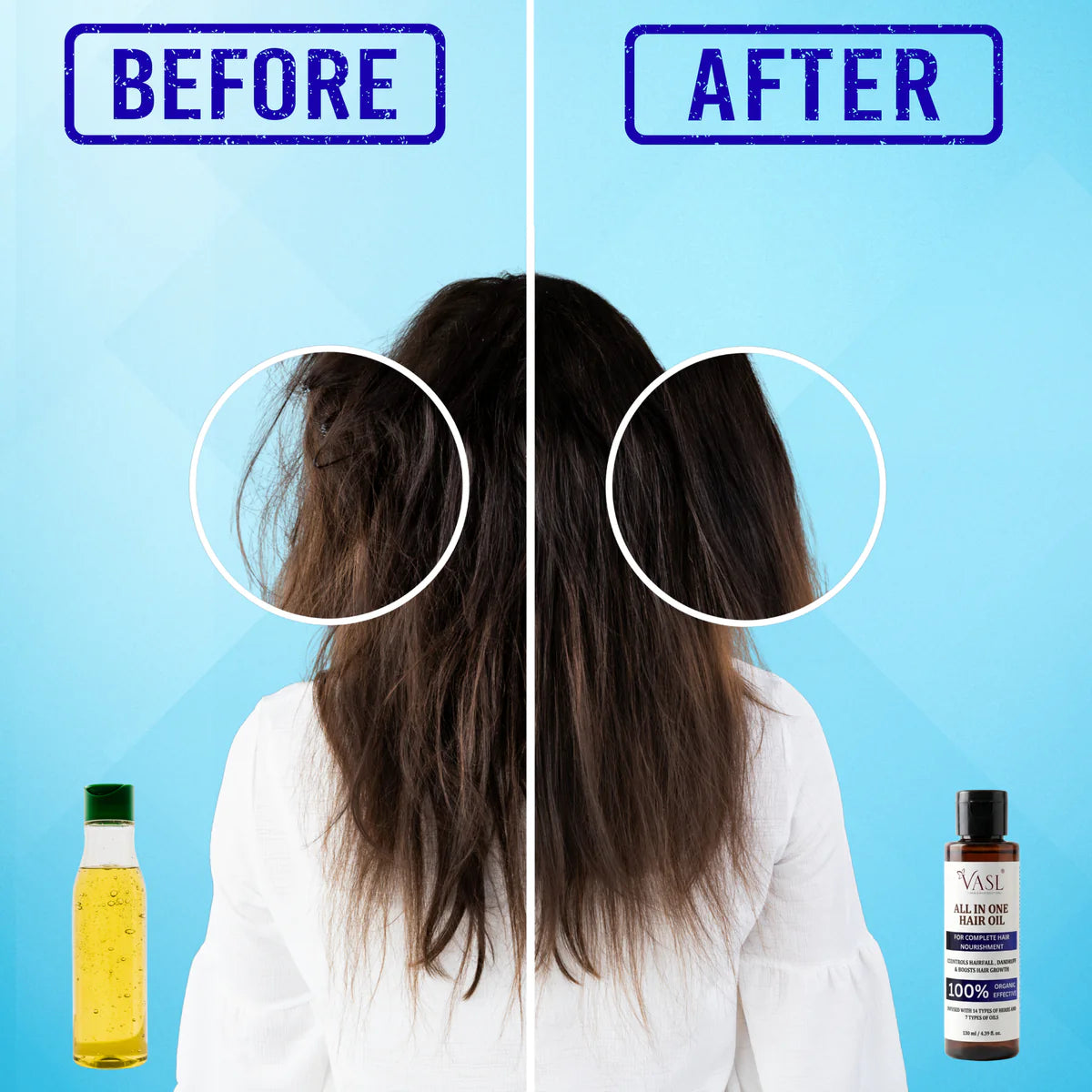 VASL All in One Hair Oil 130ml - 100% Organic Ayurvedic Hair Fall Control Oil