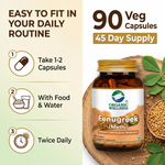 Organic Wellness Fenugreek (Methi) Capsules -  90 Vegetarian Capsules
