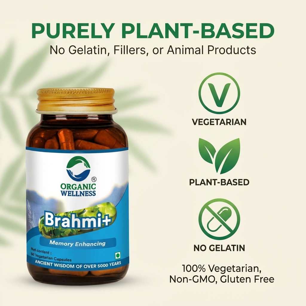 Organic Wellness Brahmi+ Capsules - 90 Capsules