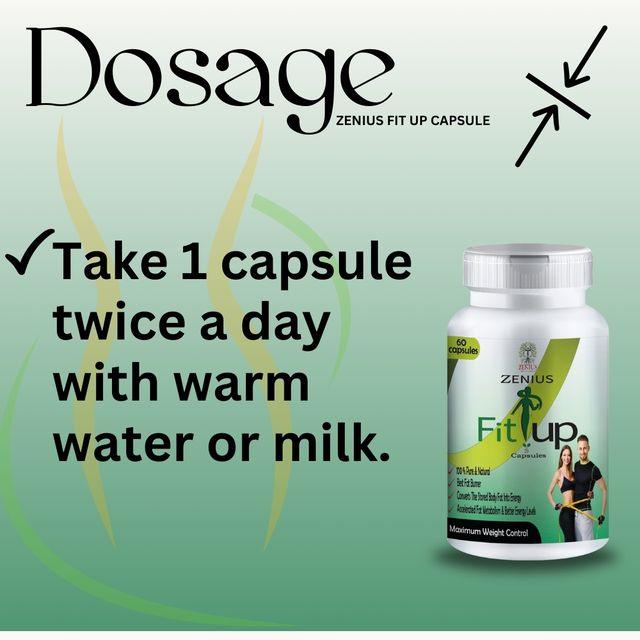 Zenius Fit Up Capsules - Weight Loss Capsules for fat burner, Fat Loss, and Slimming - 60 Capsules