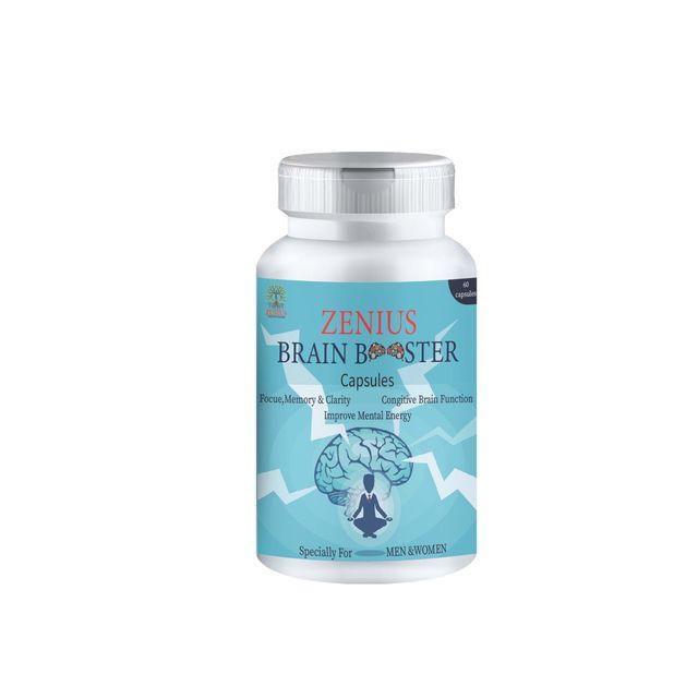 Zenius Brain Booster Capsules - Brain Booster Capsules for Stress Relief, and Memory Enhancement - 60 Capsules