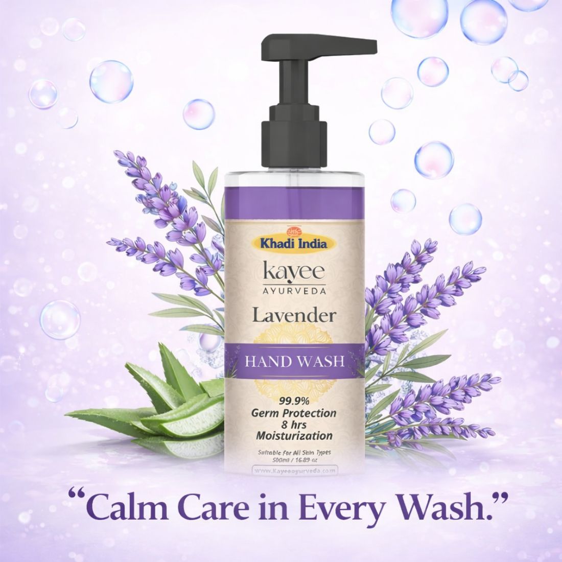 Kayee Ayurveda Lavender Hand Wash | Gentle Herbal Liquid Hand Wash with Lavender | Cleansing Hand Wash for Clean, Fresh & Soft-Feeling Hands | Daily Hand Hygiene with Refreshing Floral Fragrance | Suitable for Everyday Use | 500 ml