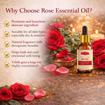 Kayee Ayurveda Rose Essential Oil, Rose Aroma Oil for Diffuser, Aromatherapy, Massage, Meditation, Yoga & Spa, Pleasant Floral Fragrance for Home, Personal Care & Relaxation | 15 ml