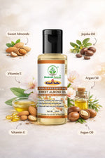 Bhudevam Naturals Khadi Sweet Almond Oil – Pure Natural Carrier Oil for Skin, Hair & Body Massage- 100ML
