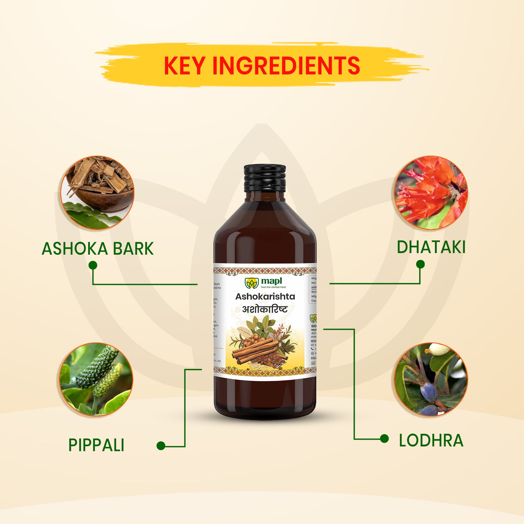 MAPL Herbal Ashokarishta 450ml Pack of 2