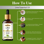 Khadi Lime Essential Oil | Pure & Natural Lime Oil for Face & Skin Care | Essential Oil for Oily & Acne-Prone Skin | Brightening & Refreshing Aromatherapy Oil | 15 ml