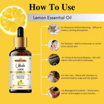 Khadi Lemon Essential Oil | Pure & Natural Lemon Oil for Face & Skin Care | Essential Oil for Oily & Acne-Prone Skin | Brightening & Refreshing Aromatherapy Oil | 15 ml
