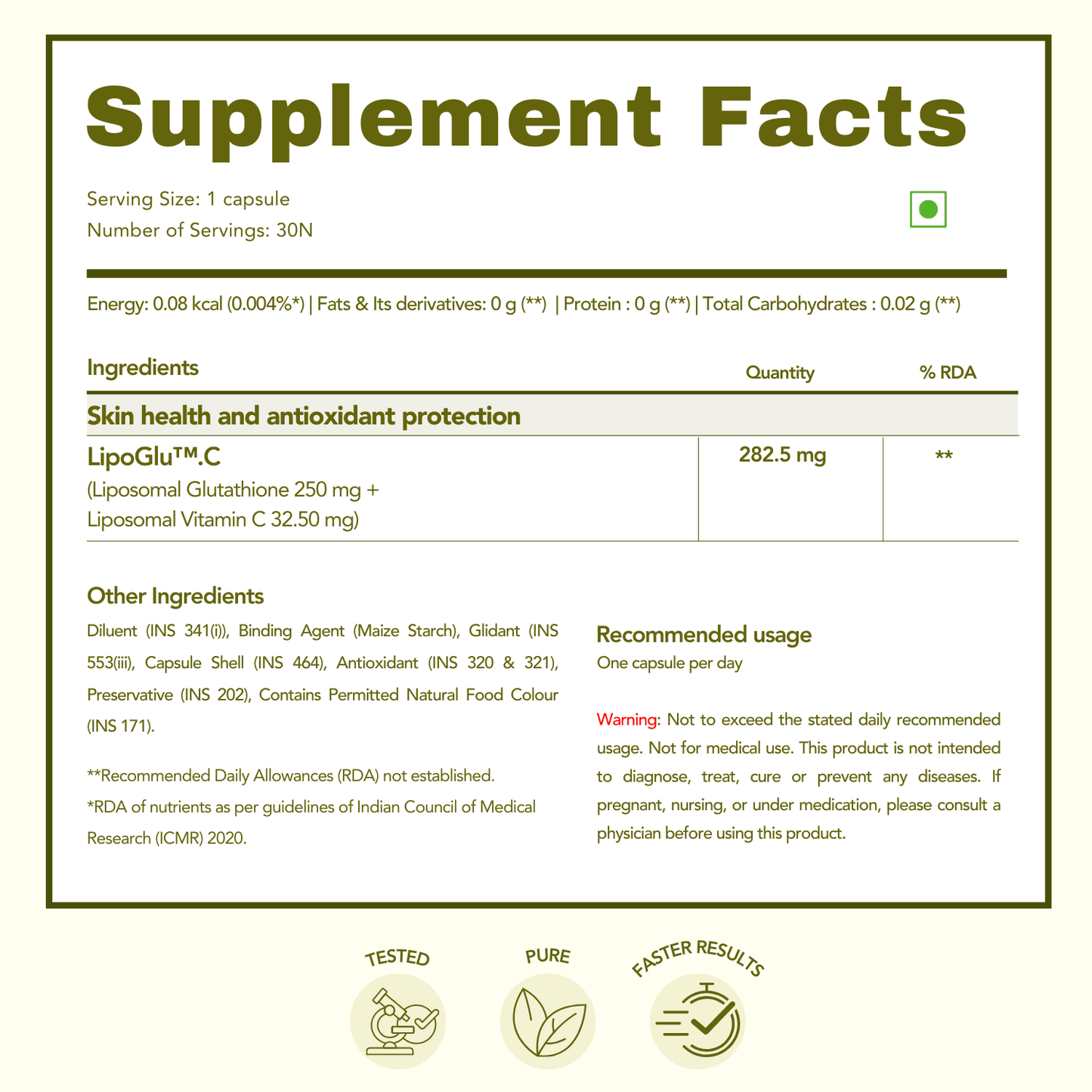 Wishnew Wellness Liposomal Glutathione Capsule - 30 Vegetarian Capsules