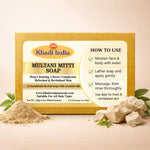 Bhudevam Naturals Khadi Handmade Multani Mitti Soap For Deep Cleansing & Oil Control Bath Soap - 500GM (Pack of 2)