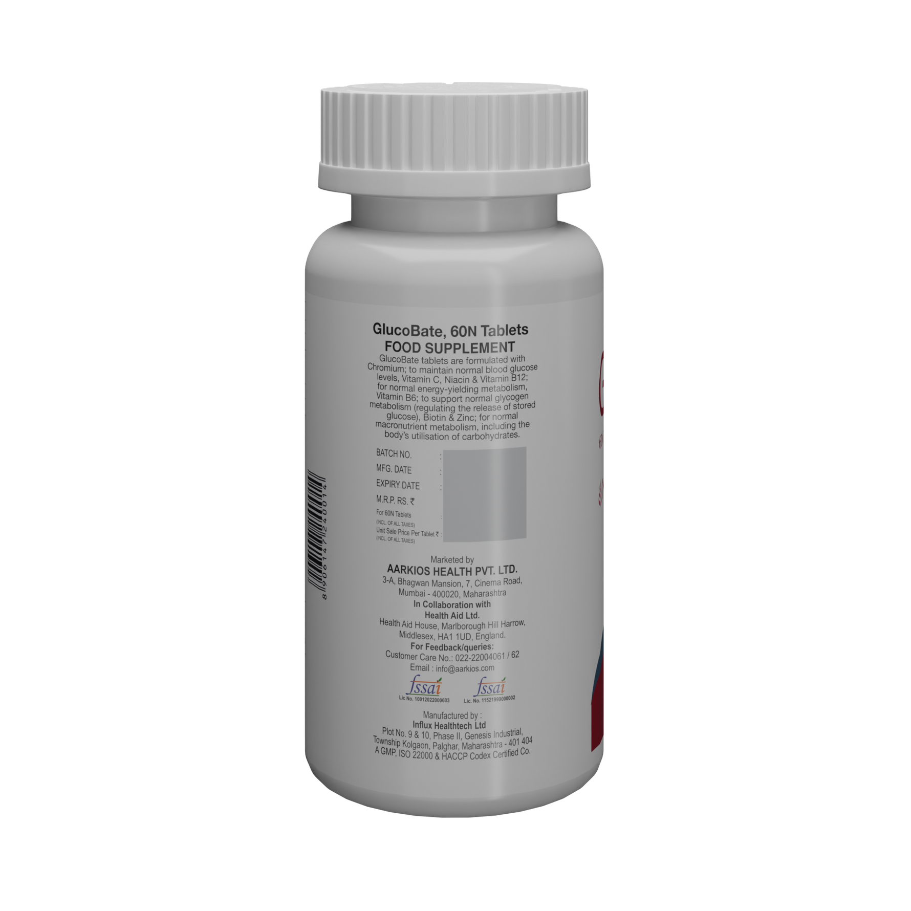 HealthAid Glucobate Vegetarian Tablet - 60 Tablets