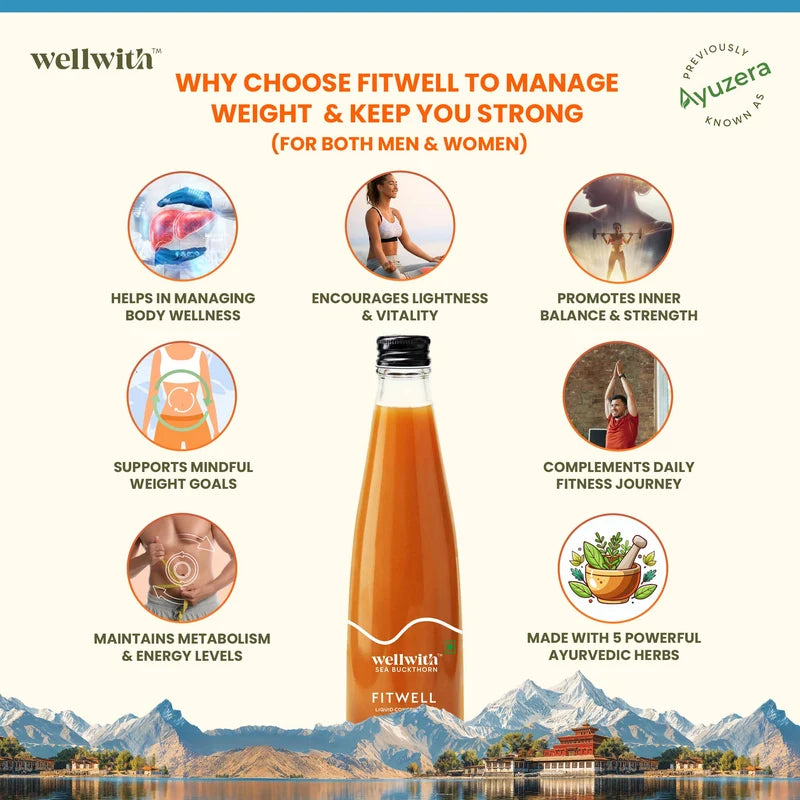 WellWith Sea Buckthorn FitWell Juice for Weight Management & Metabolism (300ml)
