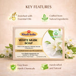 Bhudevam Naturals Khadi White Musk Soap – Luxury Fragrance Bath Soap for Soft & Smooth Skin- 500GM (Pack of 4)