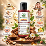 Bhudevam Naturals Khadi Aromatherapy Sandalwood Massage Body Oil for Stress Relief & Deep Skin Hydration- 210ML