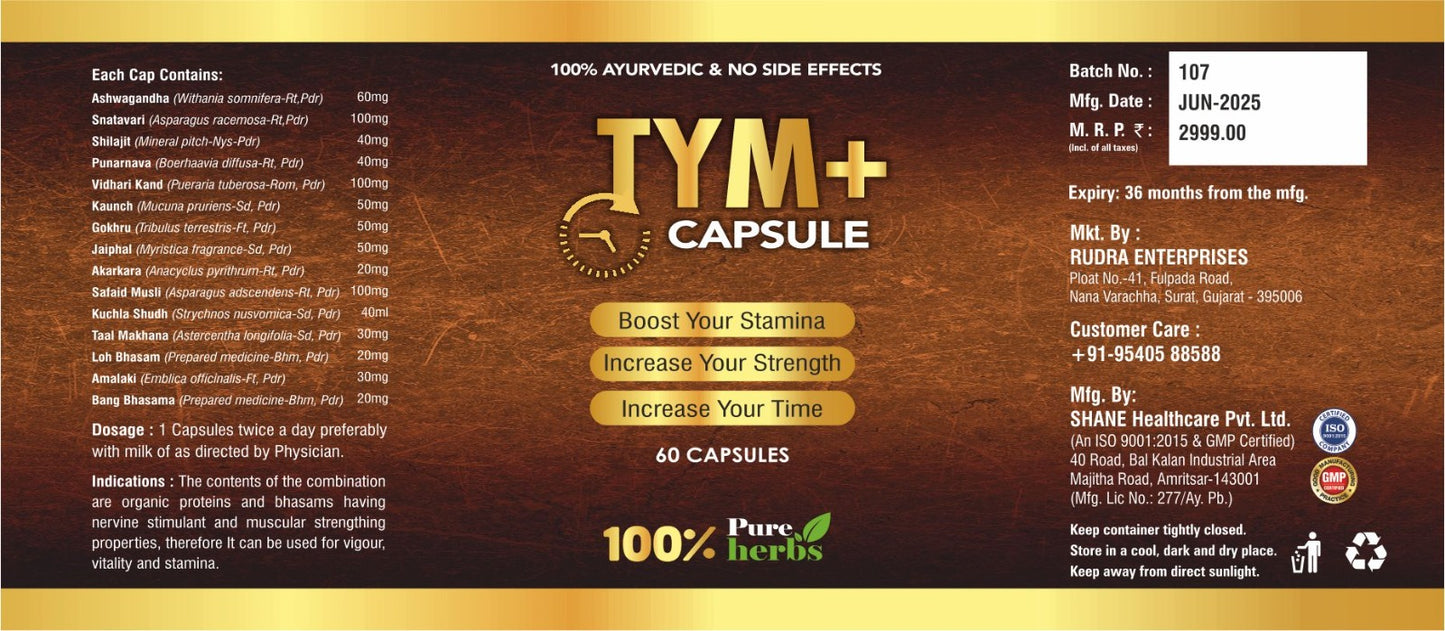 Rudra Mantra Tym Plus+ Capsules - 60 Capsules