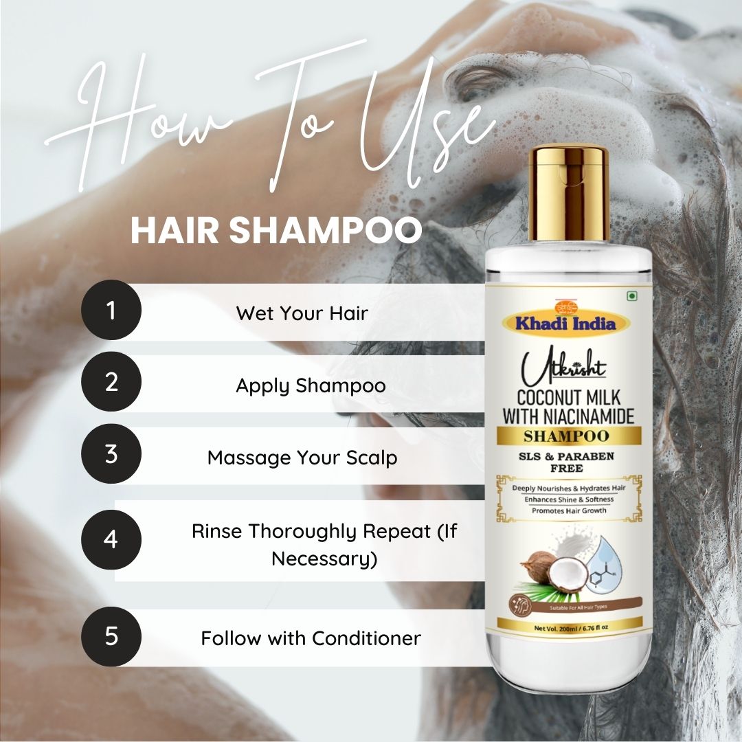 Utkrisht Khadi Coconut Milk & Niacinamide Shampoo (200ml)
