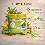 Bhudevam Naturals Khadi Tea Tree Face Scrub – Deep Cleansing Exfoliator for Acne, Pimples & Oil Control for Clear Skin- 150GM
