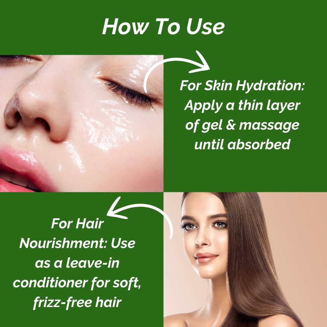 Khadi Green Aloe Vera Gel for Face, Skin & Hair | Hydrating, Soothing & Cooling Gel | Non-Sticky Moisturizer for Glowing Skin For Men & Women - 300GM