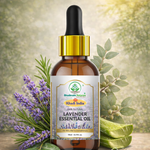 Bhudevam Naturals Khadi Lavender Essential Oil for Aromatherapy, Stress Relief, Skin & Hair Care, Diffuser, Sleep Support & Massage - 15ml