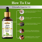 Khadi Citronella Essential Oil | Pure & Natural Citronella Oil for Home & Body Care | Essential Oil for Fresh Aroma & Outdoor Insect Protection | Aromatherapy & Diffuser Oil | 15 ml