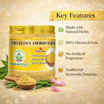 Bhudevam Naturals Khadi Ubtan Face & Body Scrub for Tan Removal – Herbal Exfoliating Scrub for Brightening & Skin Polishing- 150GM