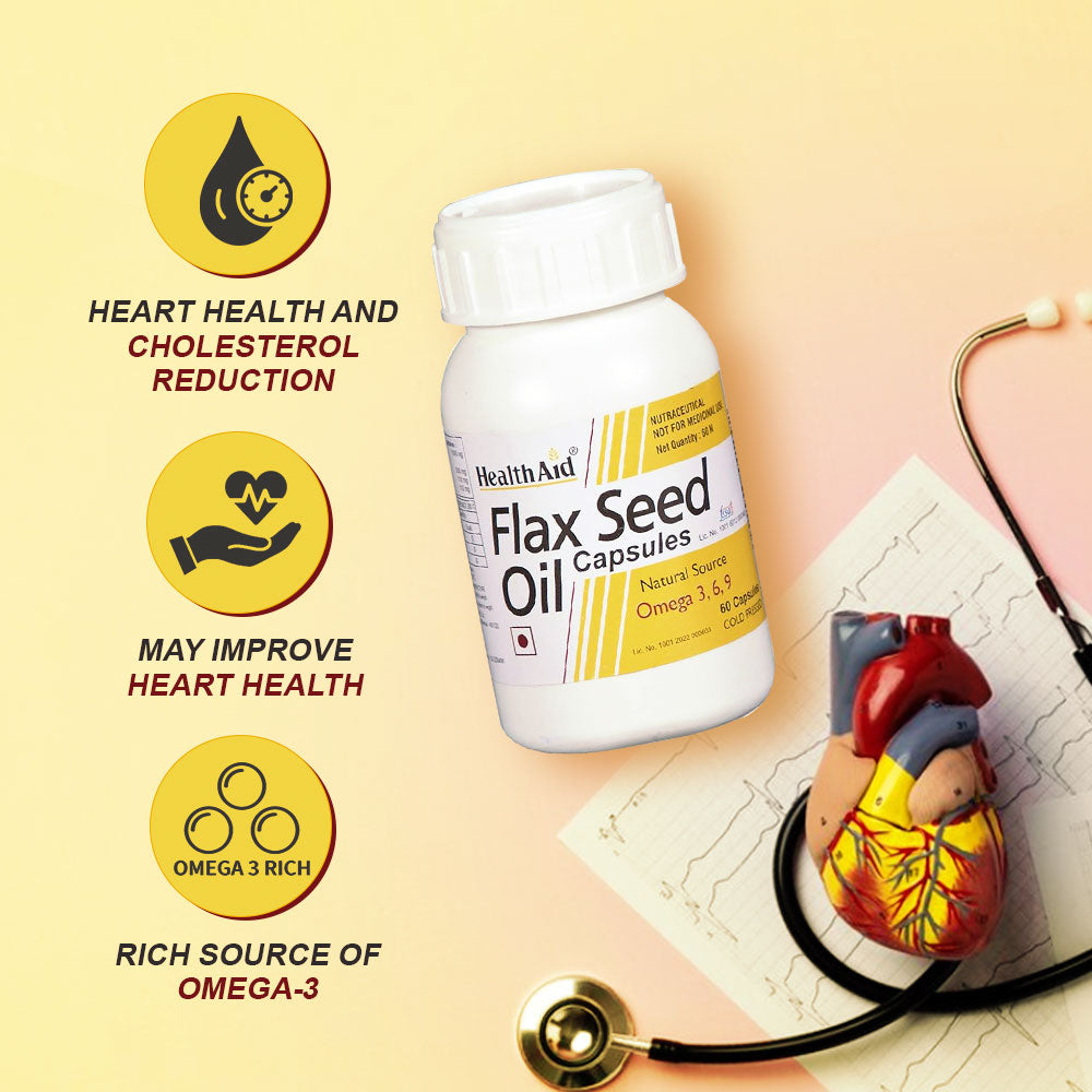 Healthaid Flaxseed 1000mg (Omega 3,6,9) Capsule - 60 Capsule