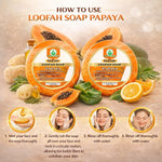 Bhudevam Naturals Khadi Papaya Loofah Soap – Natural Exfoliating Bath Soap for Glowing & Smooth Skin- 250GM (Pack of 2)
