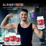 Fitness Buzz Nutrition All in Whey with Added Digestive Enzymes I 20G Protein Per Serving I 4.3 BCAA Per Serving I 5.3G EAA Per Serving I Low Sugar I Nutraceutical I Veg I Malai Kulfi