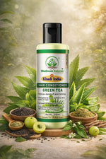 Bhudevam Naturals Khadi Green Tea Aloe Vera Conditioner – Strengthening & Moisturizing Hair Care Formula- 420ML (Pack of 2)