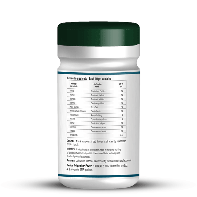 Zenius Avipattikar Powder - Acidity Medicine Relief from, Gas, Stomach Pain, and Constipation - 100gm Powder
