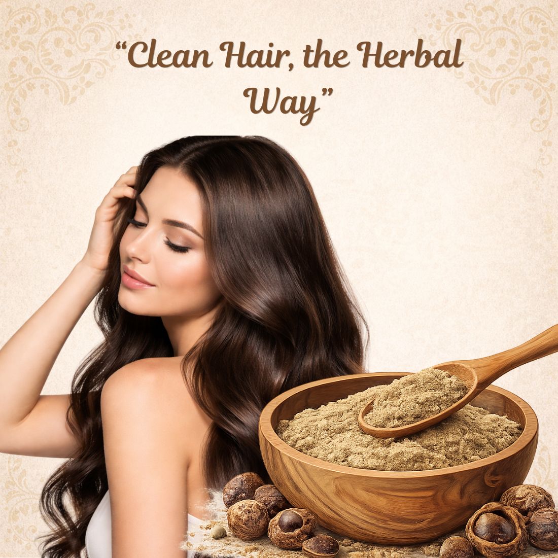 Kayee Ayurveda Reetha Hair Powder, Herbal Soapnut Powder for Hair & Scalp Cleansing, Helps Remove Excess Oil, Dirt & Buildup, Natural Hair Care Powder for Soft, Clean & Healthy-Looking Hair | 100 g