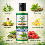 Bhudevam Naturals Khadi Green Tea Aloe Vera Hair Conditioner – Sulphate & Paraben Free Frizz Control Formula-210ML
