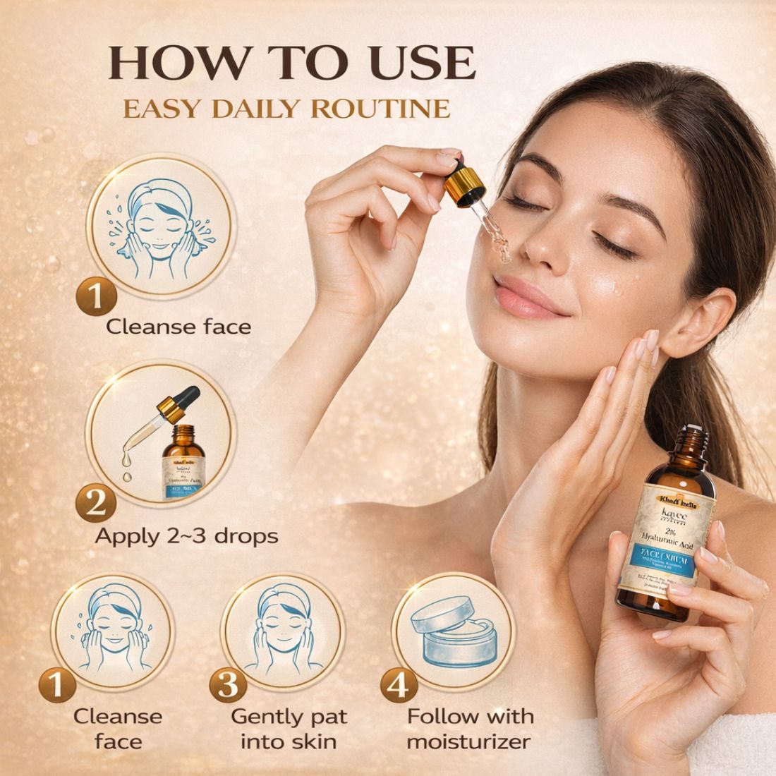 Kayee Ayurveda 2% Hyaluronic Acid Serum for Face, Intense Hydration & Moisturization, Lightweight Facial Serum for Dry, Dull & Dehydrated Skin, Daily Skincare for Women & Men | 30 ml