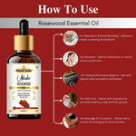 Khadi Rosewood Essential Oil | Pure & Natural Rosewood Oil for Face & Body Care | Essential Oil for Glowing-Looking Skin, Relaxation & Aromatherapy | Floral-Woody Wellness Oil | 15 ml