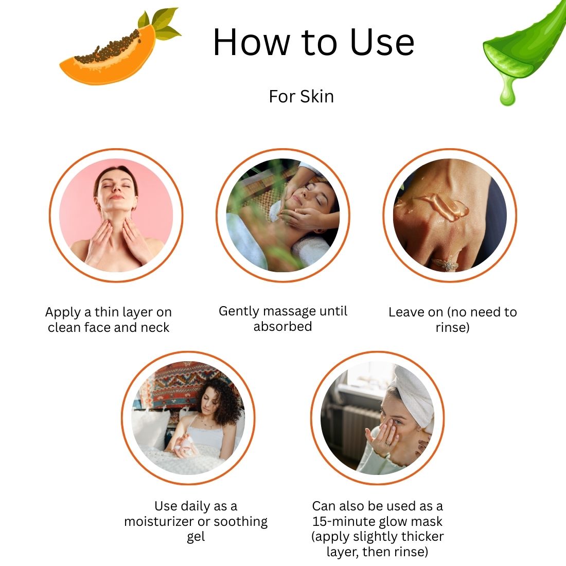 Kayee Ayurveda Papaya Hydrating Gel for Face & Body | Herbal Moisturizing Skincare Gel with Papaya | Helps Refresh, Hydrate & Soften Dry-Looking Skin | Lightweight Non-Sticky Gel for Everyday Personal Care Routine | 200 g