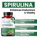 Raskam Spirulina-Super foods 60 capsules - Supports Weight Management & Boosts Immunity | For both Men & Women