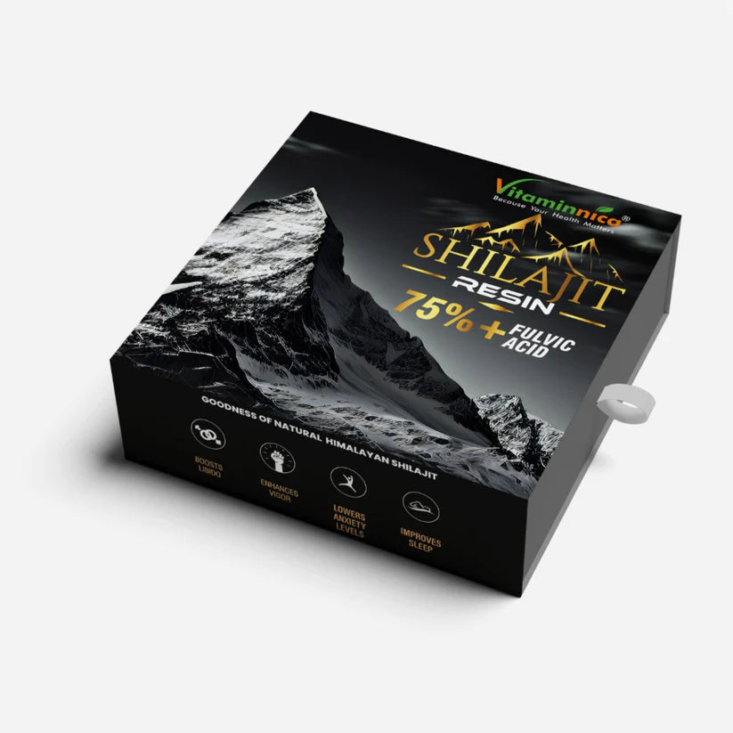 Vitaminnica Himalayan Shilajit Resin - Pure Organic Fulvic Acid Complex, 20g Gold Grade