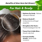 Bhudevam Naturals Khadi Aloe Vera Gel Green for Skin & Hair Care | Cooling Skin Gel for Moisturizing, Sunburn Relief, Acne Control & Healthy Hair Care- 200GM