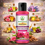 Bhudevam Naturals Rose Geranium Spa Therapy Massage Oil for Muscle Relaxation, Skin Care & Deep Hydration- 210ML