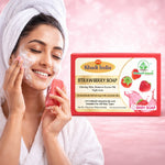 Bhudevam Naturals Khadi Strawberry Handmade Bath Soap for Soft, Smooth & Radiant Skin- 500GM (Pack of 4)
