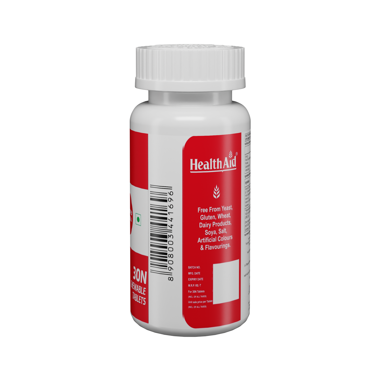 HealthAid Calcium 500 mg Chewable Tablet - 30 Chewable Tablet