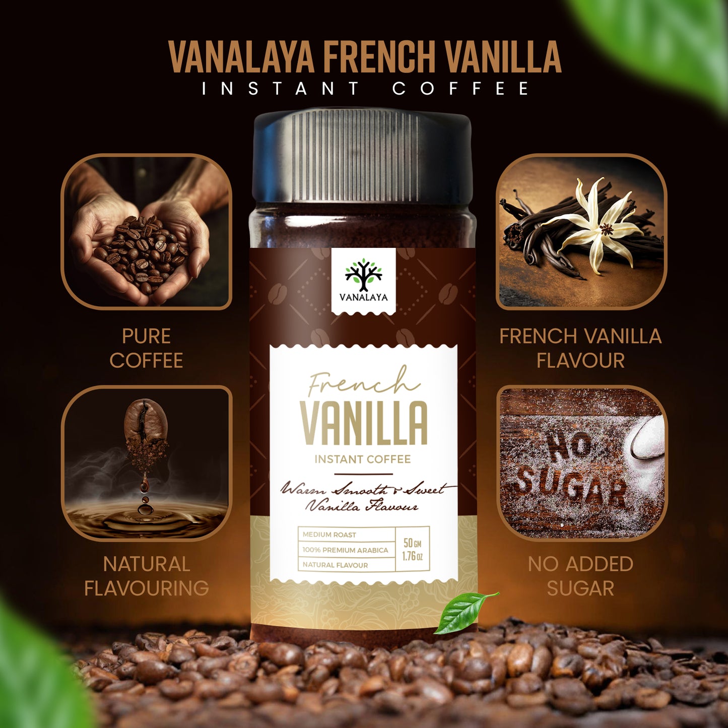 Vanalaya French Vanilla Instant Coffee Vanilla Flavoured Coffee